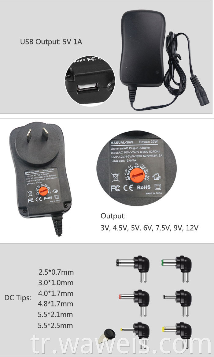 wall charger with 6 tips